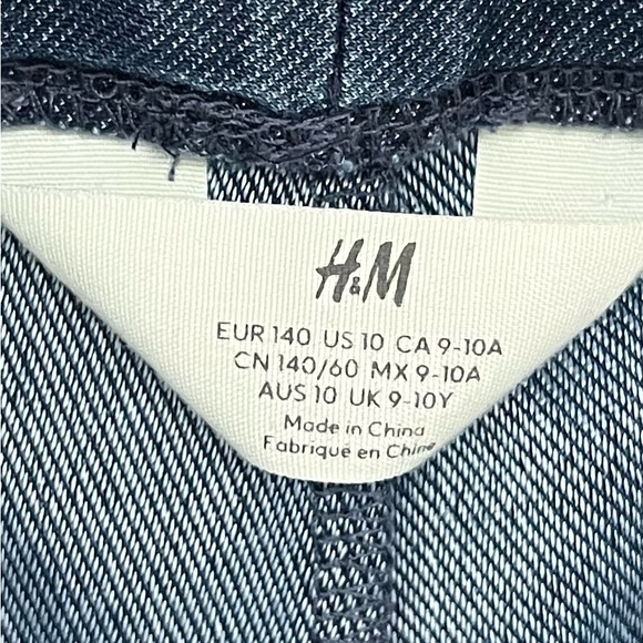 NWOT-H&M Girls' Wide-Leg Pull-On Jeans in Blue Size:9-10 - Picture 8 of 9